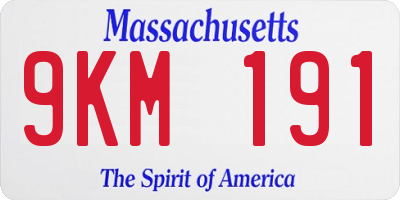 MA license plate 9KM191