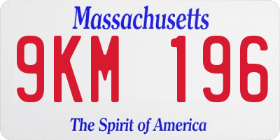 MA license plate 9KM196
