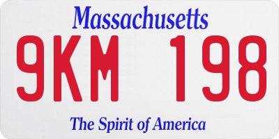 MA license plate 9KM198