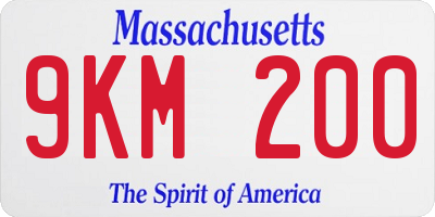 MA license plate 9KM200
