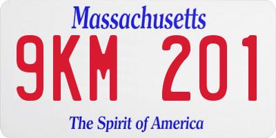 MA license plate 9KM201