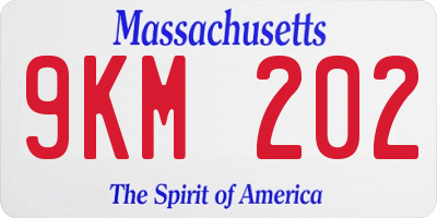 MA license plate 9KM202