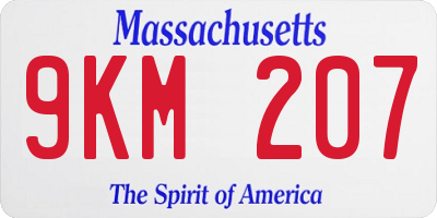 MA license plate 9KM207