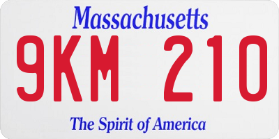 MA license plate 9KM210