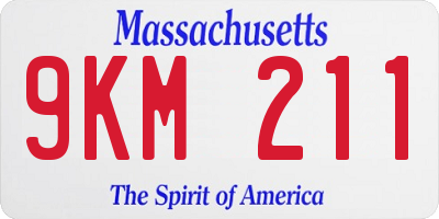 MA license plate 9KM211
