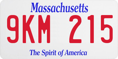MA license plate 9KM215