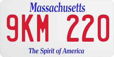 MA license plate 9KM220