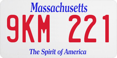 MA license plate 9KM221