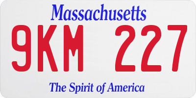 MA license plate 9KM227
