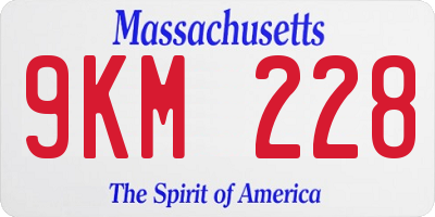 MA license plate 9KM228