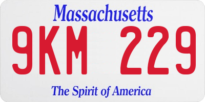 MA license plate 9KM229