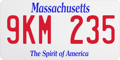 MA license plate 9KM235