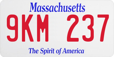 MA license plate 9KM237