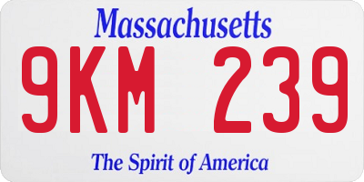 MA license plate 9KM239