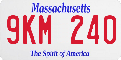 MA license plate 9KM240