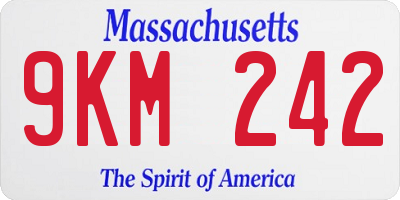 MA license plate 9KM242