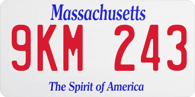 MA license plate 9KM243