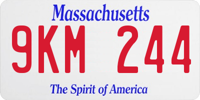 MA license plate 9KM244
