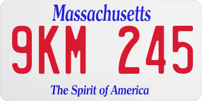 MA license plate 9KM245