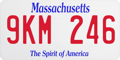 MA license plate 9KM246
