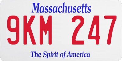 MA license plate 9KM247