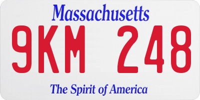 MA license plate 9KM248