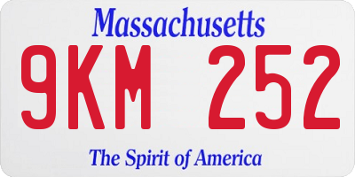 MA license plate 9KM252
