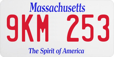 MA license plate 9KM253