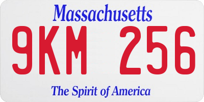 MA license plate 9KM256