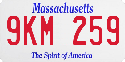 MA license plate 9KM259