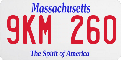 MA license plate 9KM260