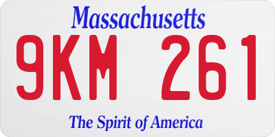 MA license plate 9KM261