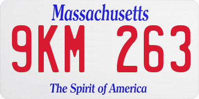 MA license plate 9KM263