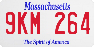 MA license plate 9KM264