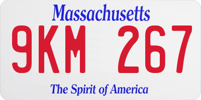 MA license plate 9KM267