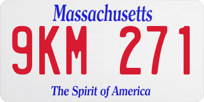 MA license plate 9KM271