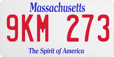 MA license plate 9KM273