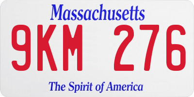MA license plate 9KM276