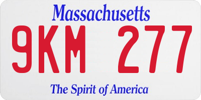 MA license plate 9KM277