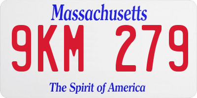 MA license plate 9KM279