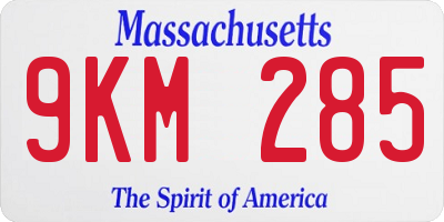 MA license plate 9KM285