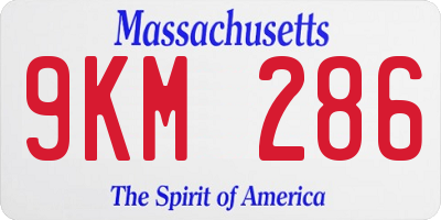 MA license plate 9KM286