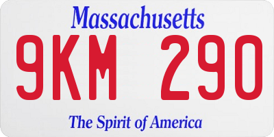 MA license plate 9KM290