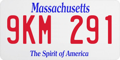 MA license plate 9KM291