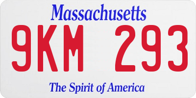 MA license plate 9KM293