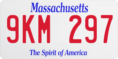 MA license plate 9KM297