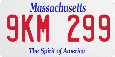 MA license plate 9KM299