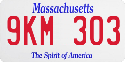 MA license plate 9KM303