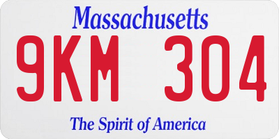 MA license plate 9KM304