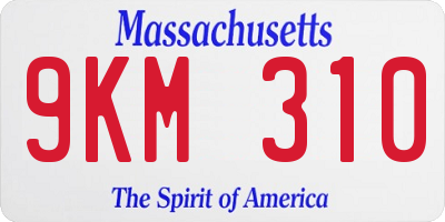 MA license plate 9KM310